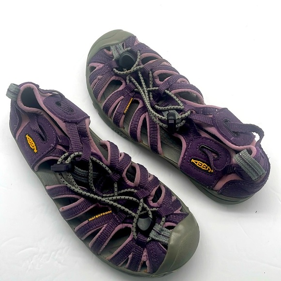 Keen Girls Whisper Sweet Waterproof Sport Sandals Purple Gray Size 2 Beach Hike - Picture 1 of 17
